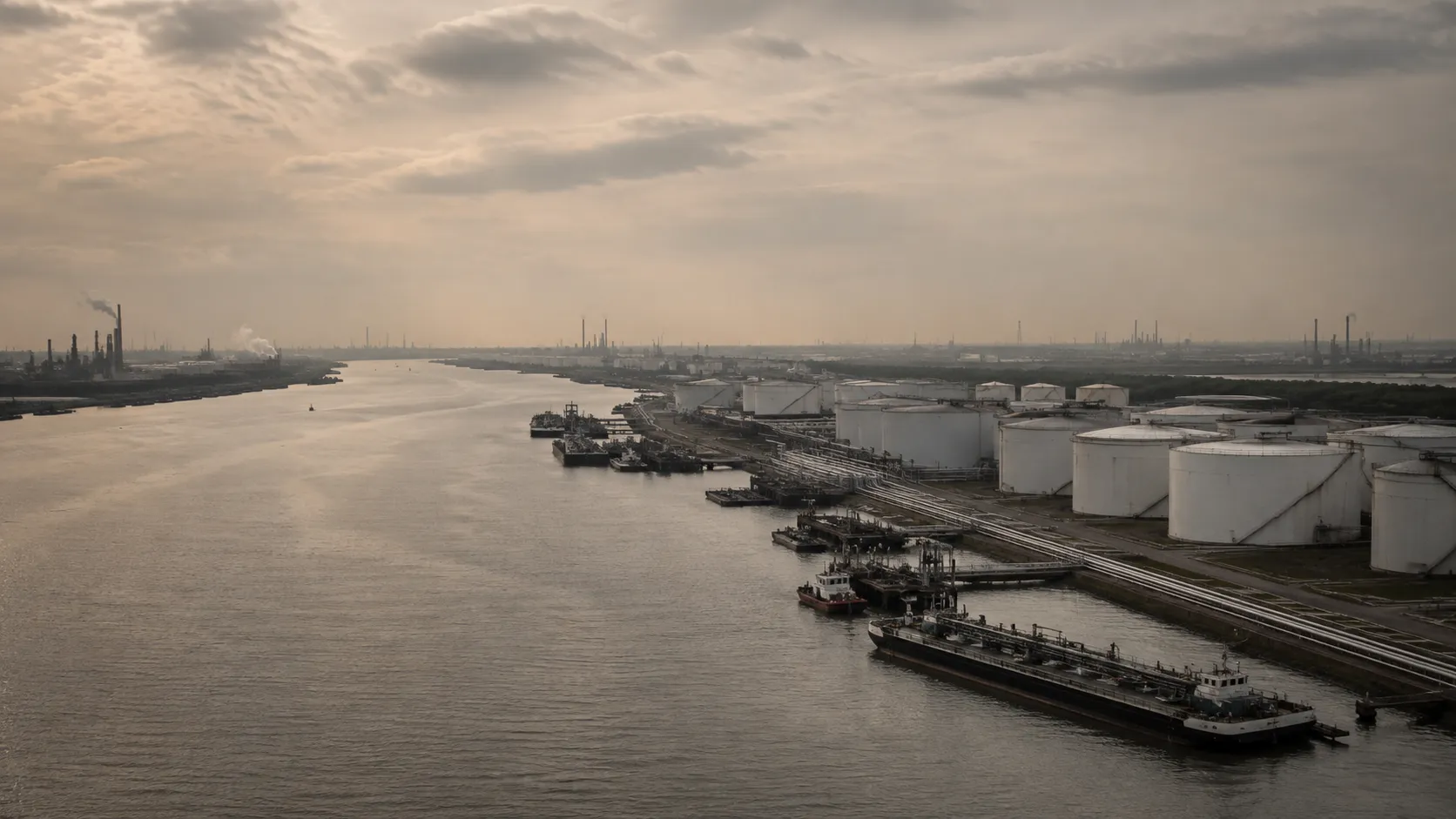 Petroleum storage tanks at the Houston terminal, Gulf Coast Texas